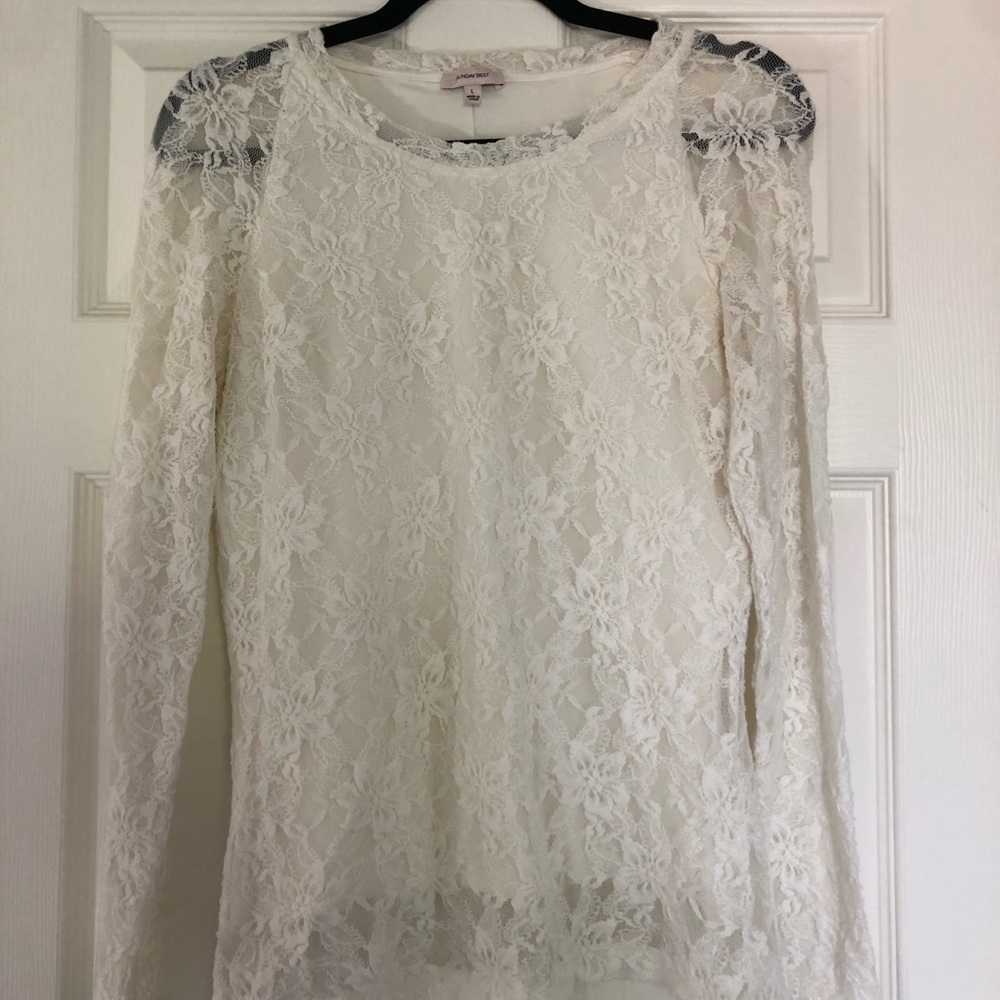 Aritzia lace long sleeve blouse